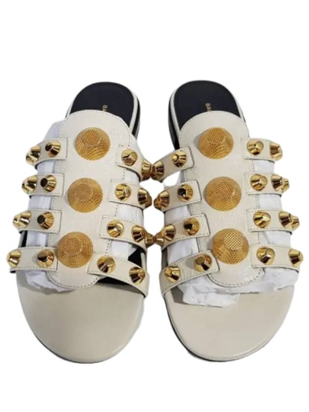 Stud Strap Slippers White - BALENCIAGA - BALAAN 4