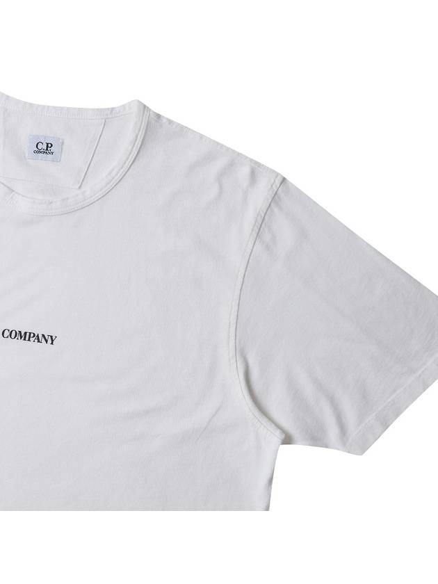 Logo Print Cotton Short Sleeve T-Shirt White - CP COMPANY - BALAAN 5