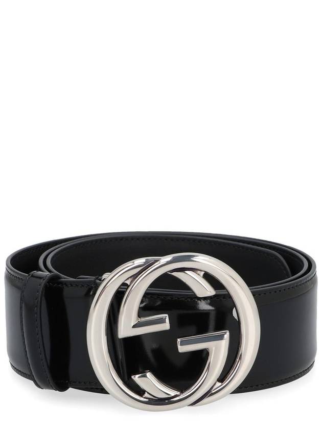 Interlocking G Buckle Leather Belt Black - GUCCI - BALAAN 2