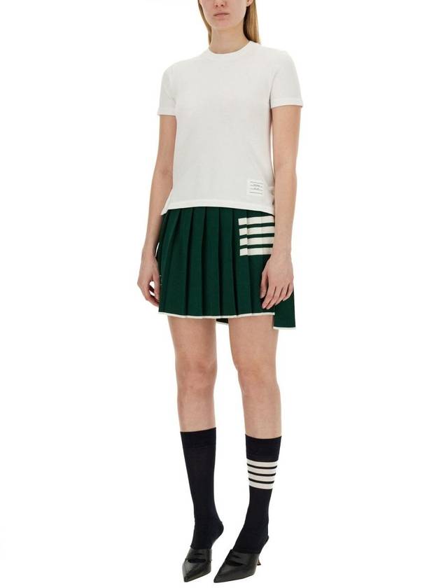 Center Back Stripe Classic Cotton Pique Relaxed Fit Short Sleeve T-Shirt White - THOM BROWNE - BALAAN 3