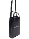 Logo Leather Phone Holder Mini Bag Black - BALENCIAGA - BALAAN 4