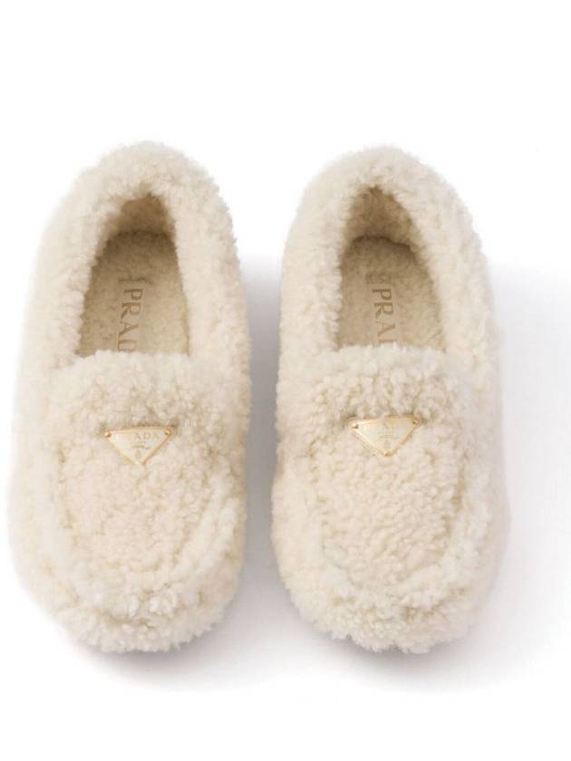 Shearling Driving Shoes Ivory - PRADA - BALAAN 5