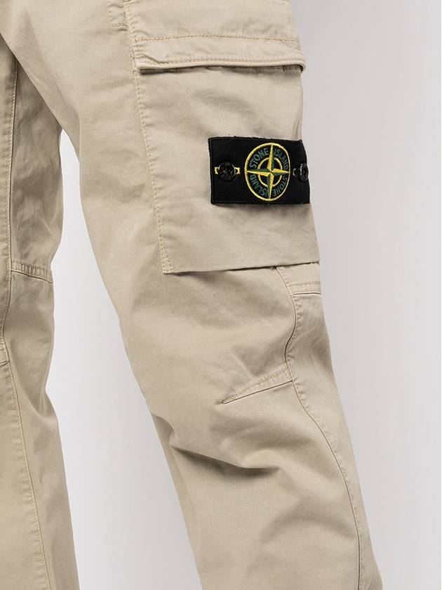 Cotton Cargo Straight Pants Beige - STONE ISLAND - BALAAN 7