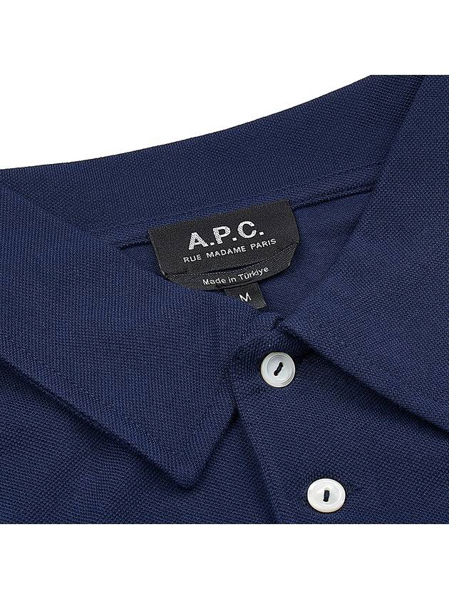 Austin Embroidery Logo Polo Shirt Blue - A.P.C. - BALAAN 7