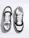 Downtown Perforated Leather Low Top Sneakers White Black - PRADA - BALAAN 3