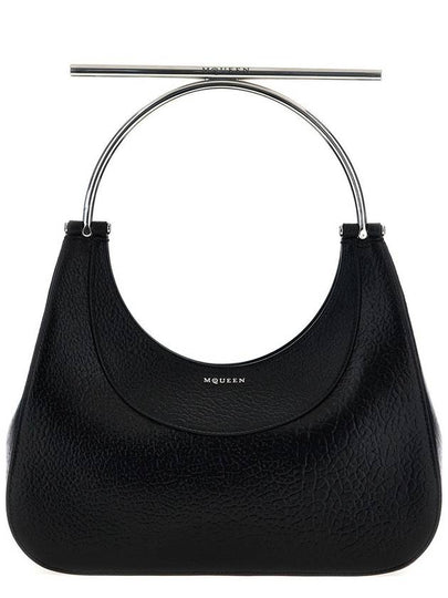 Alexander McQueen Black Leather Cross-Bar Top Handle Bag - ALEXANDER MCQUEEN - BALAAN 2