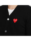 Heart Wappen Wool Cardigan Black - COMME DES GARCONS PLAY - BALAAN 7