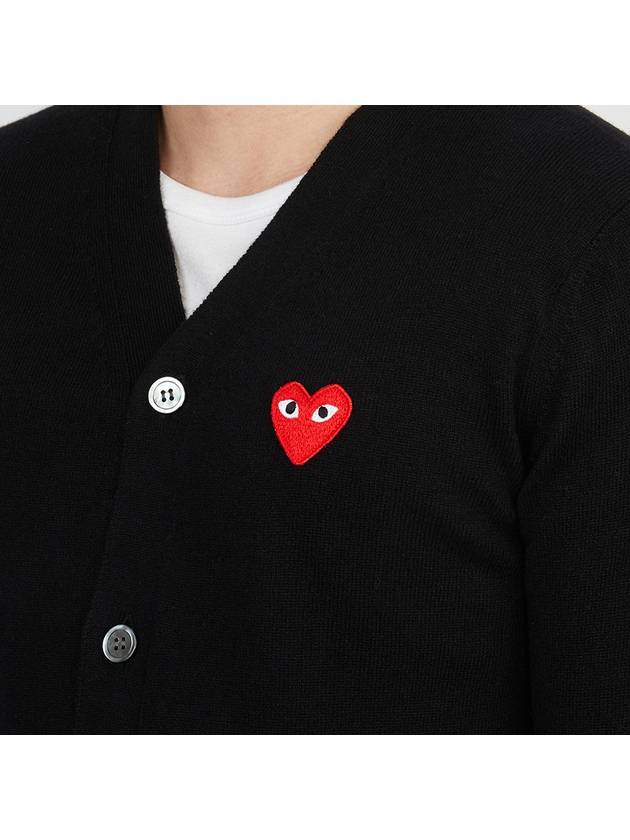 Heart Wappen Wool Cardigan Black - COMME DES GARCONS PLAY - BALAAN 7