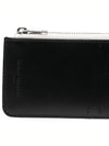 Wrinkle Smooth Two Tone Leather Zipper Card Wallet White Black - MAISON MARGIELA - BALAAN 5