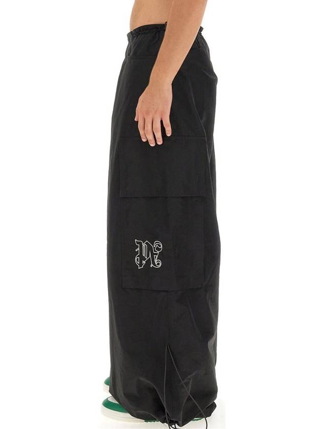 PA Monogram Parachute Pants PMCF026E23FAB001 1003 BLACK OFfwHITE B0170378951 - PALM ANGELS - BALAAN 5