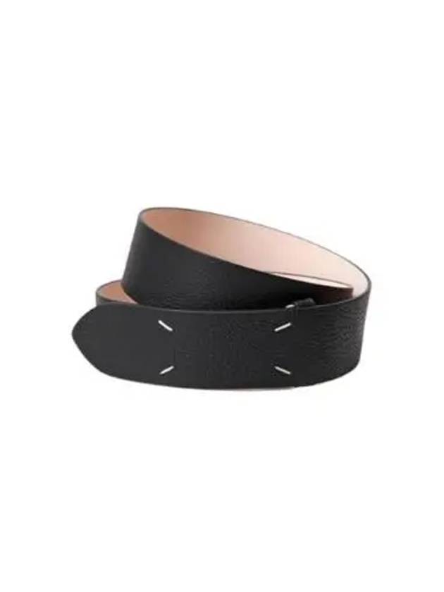 Four Stitch Grain Leather Belt Black - MAISON MARGIELA - BALAAN 2