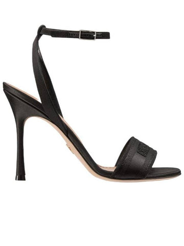 D-Way Embroidered Logo Sandals Heel Black - DIOR - BALAAN 1