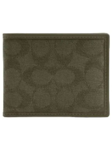 Slim Billfold Wallet Signature Jacquard - COACH - BALAAN 1