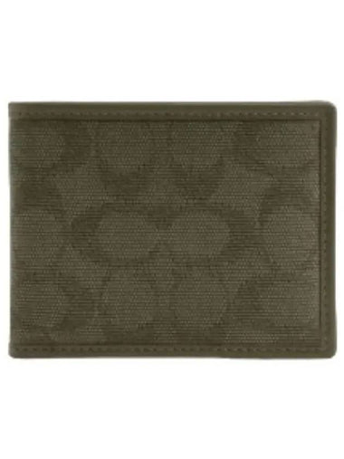 Slim Billfold Wallet Signature Jacquard - COACH - BALAAN 1