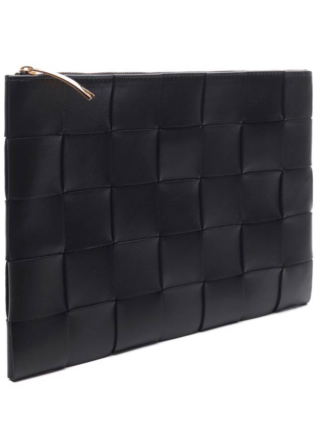 Cassette Intrecciato Medium Clutch Bag Black - BOTTEGA VENETA - BALAAN 4