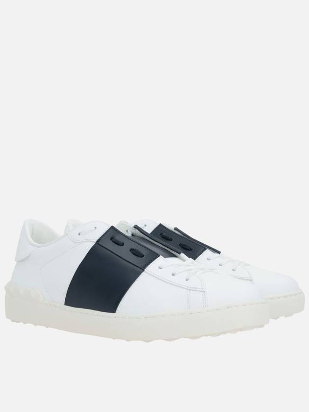 Calfskin Open Low Top Sneakers White Marine - VALENTINO - BALAAN 3