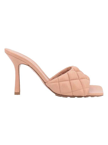 Women's Quilted Nappa Sandals Heel Cipria - BOTTEGA VENETA - BALAAN.