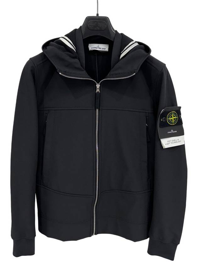 Soft Shell Brushed Lining Zip Up Hoodie Black - STONE ISLAND - BALAAN 5