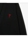 Red Heart Logo Merino Wool Cardigan Black - AMI - BALAAN 3