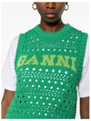 Logo Intarsia Knit Vest Green - GANNI - BALAAN 4