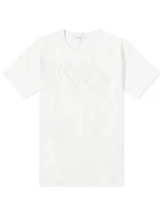 Contour Fox Patch Relaxed Short Sleeve T-Shirt Off White - MAISON KITSUNE - BALAAN 1