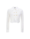 Runway Grid Unbalance Knit Cardigan White - ULKIN - BALAAN 1