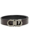 Gancini Reversible Leather Belt Black Dark Brown - SALVATORE FERRAGAMO - BALAAN 2