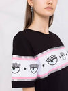 Eye Logo Cotton Short Sleeve T-Shirt Black - CHIARA FERRAGNI - BALAAN 3