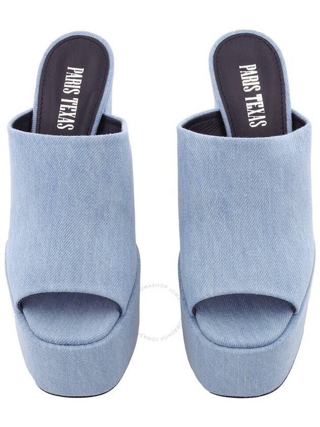 Paris Texas Ladies Medium Wash Sasha Denim Platform Mules, Brand Size 37 ( US Size 7 ) - PARIS TEXAS - BALAAN 3