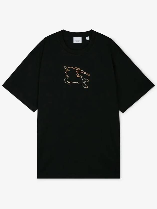 Equestrian Night Print Short Sleeve T-Shirt Black - BURBERRY - BALAAN 3