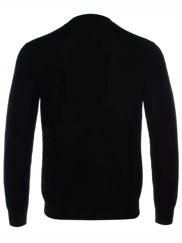 Superfine Crew neck Wool Knitted Sweater Black - PRADA - BALAAN 3