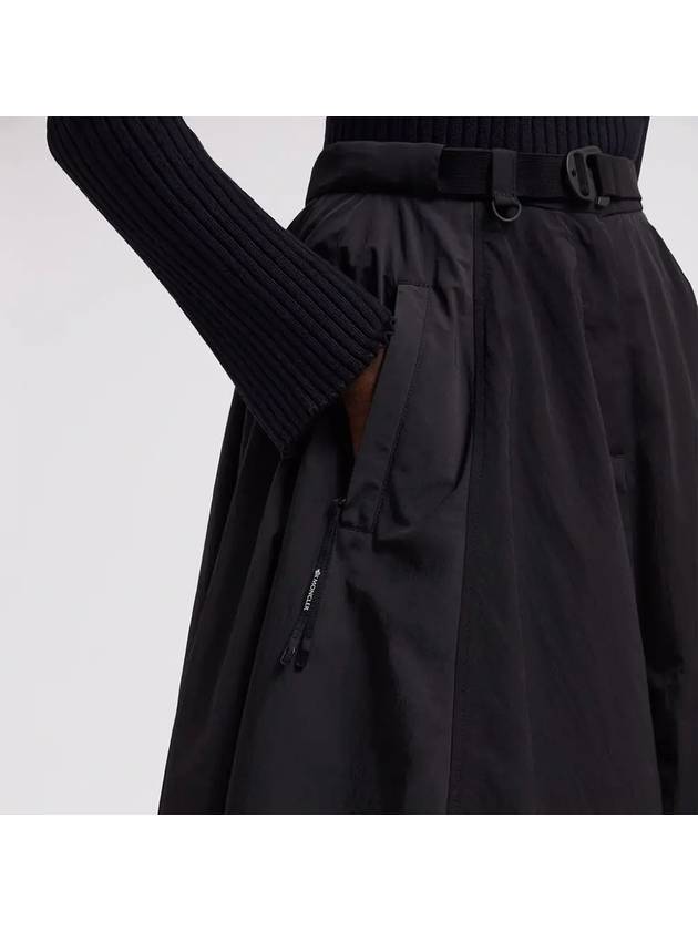 Nylon midi A line skirt black - MONCLER - BALAAN 5