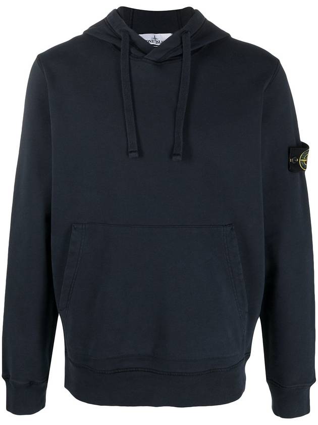 Wappen Patch Cotton Hoodie Navy - STONE ISLAND - BALAAN 3