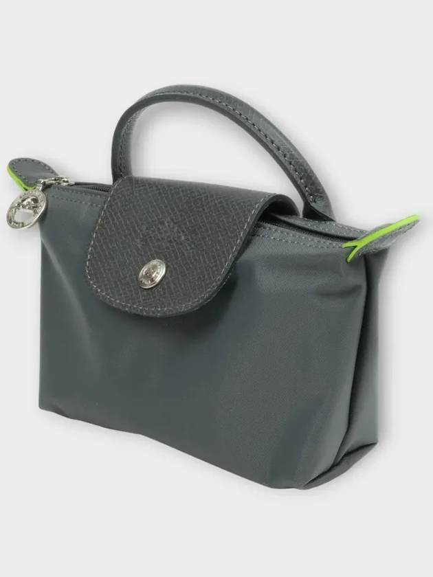 Le Pliage Green Handle Pouch Bag Graphite - LONGCHAMP - BALAAN 4