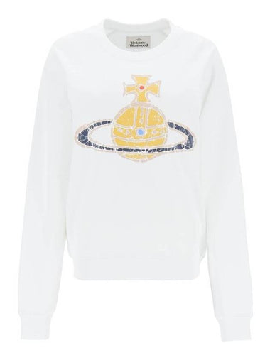 Time Machine Raglan Sweatshirt White - VIVIENNE WESTWOOD - BALAAN 1