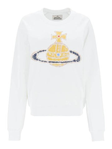 Time Machine Raglan Sweatshirt White - VIVIENNE WESTWOOD - BALAAN 1