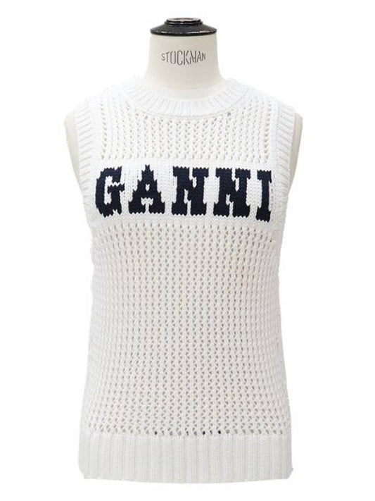 white knit sleeveless - GANNI - BALAAN 1