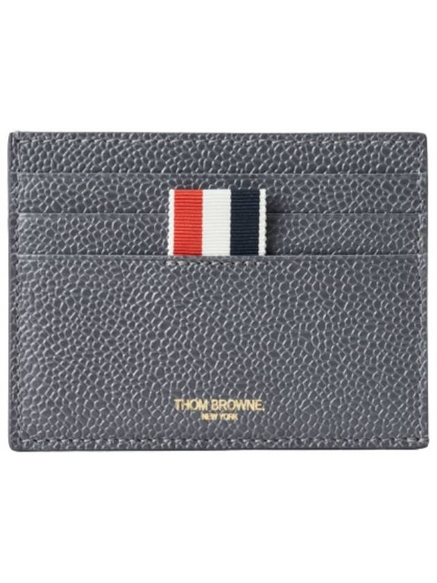 Pebble Calfskin 4-Bar Applique Note Card Wallet Dark Grey - THOM BROWNE - BALAAN 2