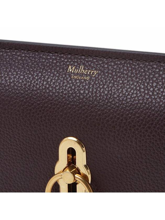 Amberley Gold Plated Oxblood Classic Grain Leather Medium Wallet Brown - MULBERRY - BALAAN 7