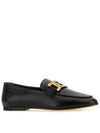 Kate Metal Logo Leather Loafers Black - TOD'S - BALAAN 3