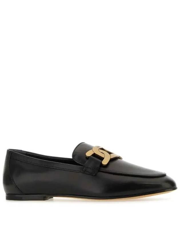 Kate Metal Logo Leather Loafers Black - TOD'S - BALAAN 3