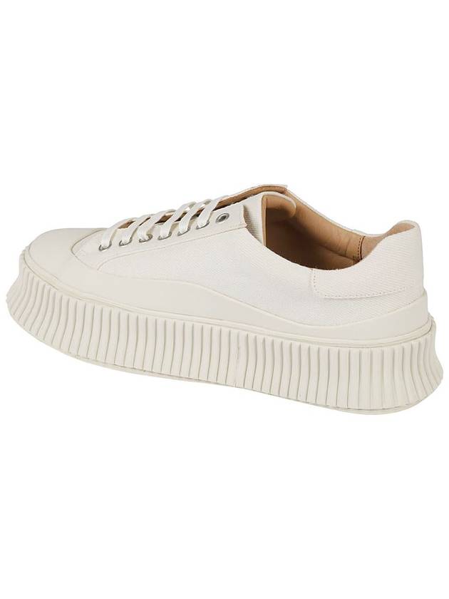 Canvas Platform Low Top Sneakers White - JIL SANDER - BALAAN 6