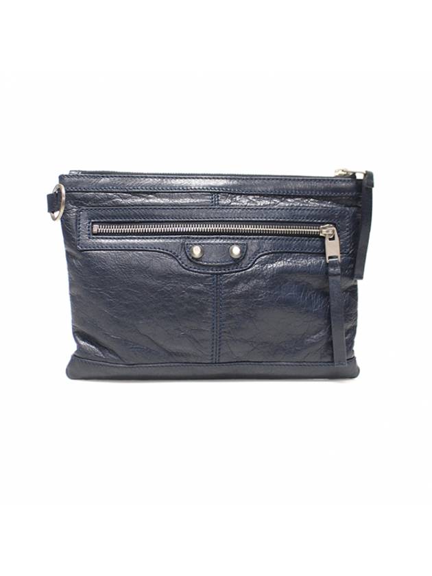 Women s Balenciaga 273021 Navy Lambskin Motor Document Small Clip Clutch gt Pouch Gangbuk used luxury goods - BALENCIAGA - BALAAN 1