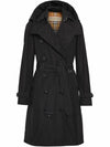 Detachable Hood Teffeta Kensington Trench Coat Black - BURBERRY - BALAAN 2