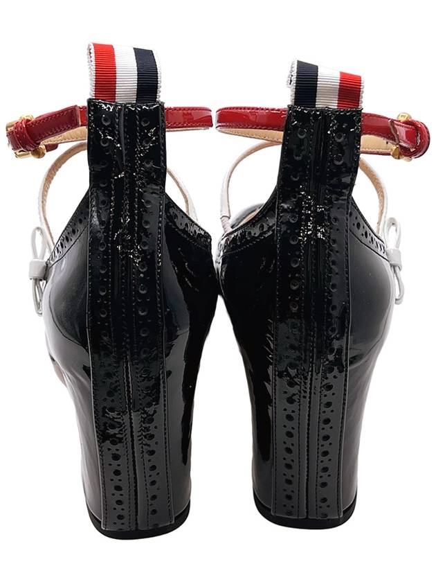 Soft Patent Bow Strap Court Pumps Black - THOM BROWNE - BALAAN 7