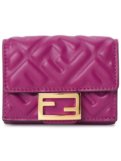 FF Baguette Flap Card Half Wallet Pink - FENDI - BALAAN 2