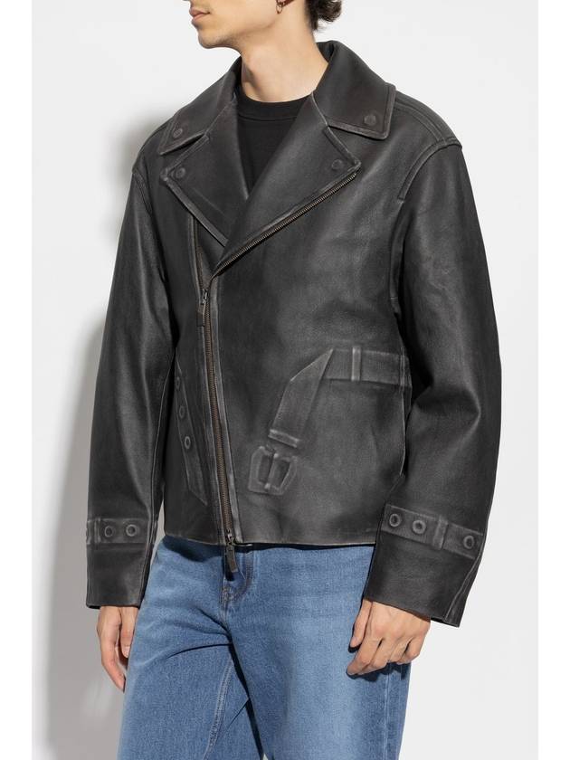 Ader Error Leather Jacket With Vintage Effect, Unisex, Black - ADER ERROR - BALAAN 5