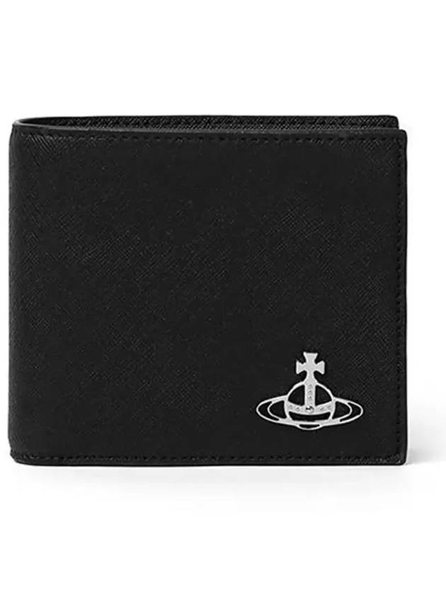 ORB Flat Logo Plaque Coin Half Wallet Black - VIVIENNE WESTWOOD - BALAAN 5