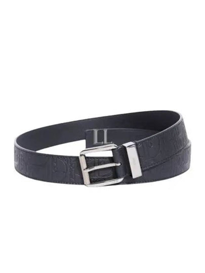 Oblique Embossed Gravity Leather Belt Black - DIOR - BALAAN 2