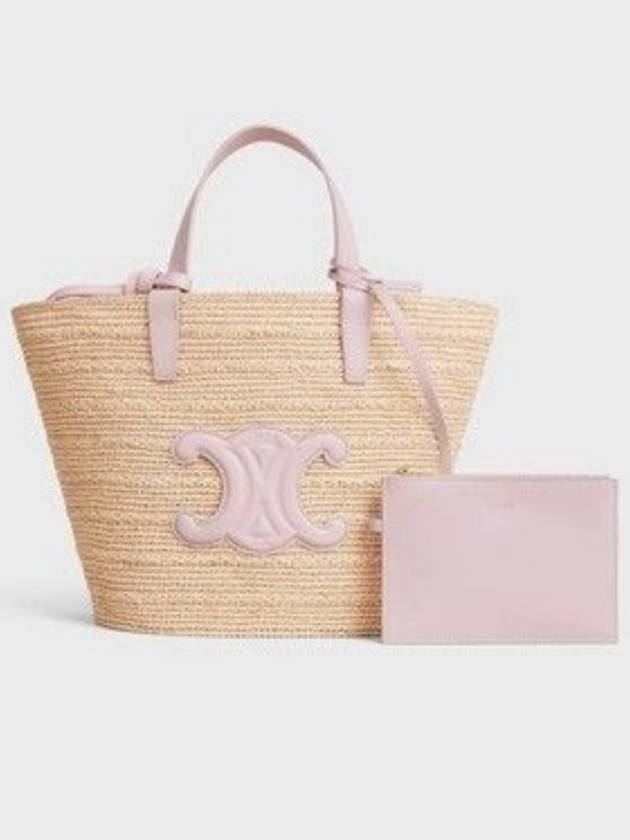 Teen Supple Classic Panier Raffia Tote Bag Pastel Pink - CELINE - BALAAN 3